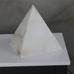 Load image into Gallery viewer, Alabaster Pyramid Table Lamp