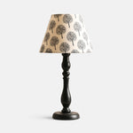 Bild in Gallery-Viewer laden, Vintage black iron table lamp with beige birch fabric shade