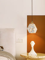Load image into Gallery viewer, Wabi-sabi Style Water-polished Translucent Stone Retro Pendant Lamp