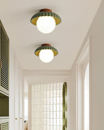 Load image into Gallery viewer, Stylish Alien Cream Style Ceiling Light in Beige Metal and Glass