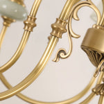 Charger l'image dans la visionneuse de galerie, Lustre Branche Série Altoris avec Abat-jours en Tissu – Lustre en Laiton et Céramique pour Salon