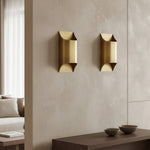 Cargar imagen en el visor de la Galería, Aplique de Pared de Latón Estilizado Sconique - Diseño Minimalista Perfil Arquitectónico para Vestíbulo