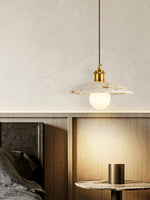 Load image into Gallery viewer, Wabi-sabi Style Water-polished Translucent Stone Retro Pendant Lamp
