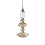 Load image into Gallery viewer, Contemporary Hanging Light - Iron Metal Glass Gold Brown Damp-rated