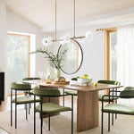 Cargar imagen en el visor de la Galería, Lámpara de araña lineal Elorina de 6 luces - Lámpara de metal moderna - Iluminación para comedor