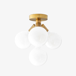 Load image into Gallery viewer, Glorica Glass Elegant Flush Mount Light Fixture - White Globe Design for Contemporary Interiors