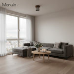 Load image into Gallery viewer, Metio Dome Scandinavian Oak Flush Mount Ceiling Light – Modern Minimalist Design for Living Room & Bedroom