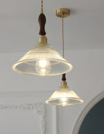 Load image into Gallery viewer, Ribbed Glass Pendant Light – Contemporary Glass Pendant Lights in Vintage Green Hue