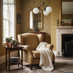 Load image into Gallery viewer, Glorica Glass Opal Globe Semi-Flush Ceiling Light – Modern Mid-Century Dining Room Fixture