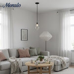 Load image into Gallery viewer, Merin Geometric Glass Chandelier – Modern Architectural Lighting for Dining Room or Foyer