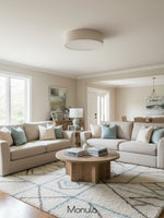 Load image into Gallery viewer, Soft Ceiling Lamp - Fabric & Acrylic Round Light for Ambient Glow