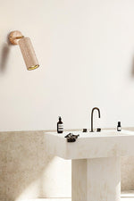 Load image into Gallery viewer, Cylindrical Travertine Wall Light