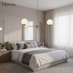 Charger l'image dans la visionneuse de galerie, Lustre globe en verre courbé Glorica – Luminaire moderne pour chambre