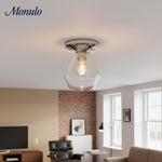 Load image into Gallery viewer, Merin Clean-Line Glass Flushmount Fixture — Contemporary Ceiling Light for Kitchens & Living Rooms