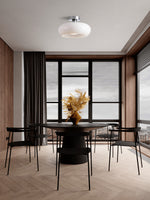 Load image into Gallery viewer, Retro Brass Bauhaus Glass Disc Ceiling Lamp