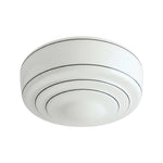 Load image into Gallery viewer, Kalvora Mid-Century Round Ceiling Light with Striped Glass Shade - Indoor Flush Mount Light for Bedrooms and Corridors