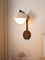 Load image into Gallery viewer, Wabi-Sabi Style Travertine Half-Sphere Design Wall Lamp for Living Rooms and Bedrooms