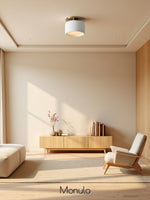 Load image into Gallery viewer, Cerova Porcelain Flush Mount Ceiling Light – Modern Low-Profile Fixture