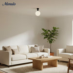 Load image into Gallery viewer, Ulvara Metal Conical Spherical Ceiling Light — Modern Minimal Flush Mount Ceiling Light for Bedrooms & Hallways