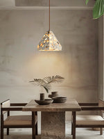 Load image into Gallery viewer, Wabi-sabi Style Water-polished Translucent Stone Retro Pendant Lamp