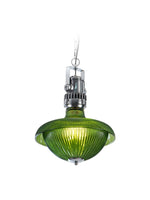 Load image into Gallery viewer, Ribbed Glass Pendant Light - Contemporary Brass and Glass Pendant for Kitchen and Living Room