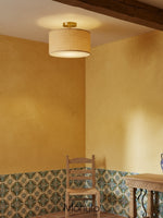 Load image into Gallery viewer, Dumora Drum Woven Ceiling Light - Rustic Boho Semi Flush Mount Light