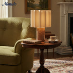 Load image into Gallery viewer, Cavilon Modern Artisanal Marble Accent Table Lamp with Soft Fabric Shade for Living Room and Bedroom