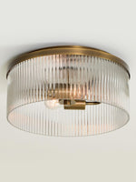 Charger l'image dans la visionneuse de galerie, Plafonnier encastré Bravira élégant en verre strié – Luminaire moderne et discret pour chambre à coucher