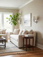 Cargar imagen en el visor de la Galería, Aplique de pared Rowan con pantalla cilíndrica – Aplique de tela para una iluminación acogedora de estilo rústico