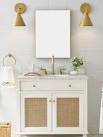 Load image into Gallery viewer, Korvi Tapered Sconce Cone Wall Light – Black or Brass Conical Retro Design