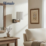 Load image into Gallery viewer, Cavilon Sculpted Marble Wall Light with Elegant Linen Shade for Living Rooms and Hallways