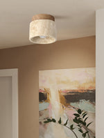 Load image into Gallery viewer, Cylindrical Travertine Wooden Ceiling Lights