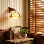 Load image into Gallery viewer, Sunset Glow Modern Wall Sconce with Acrylic Shade and Wood-Texture Base for Bedroom Hallway Living Room