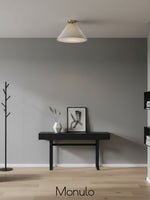 Charger l'image dans la visionneuse de galerie, Suspension tambour conique Lorvion - Suspension et plafond conique en lin et laiton