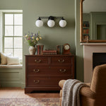 Load image into Gallery viewer, Glorica Glass Modern 3-Light Globe Vanity Wall Light for Bathroom