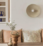 Cargar imagen en el visor de la Galería, Aplique de pared redondo estilo retro Wabi Sabi para dormitorio M44