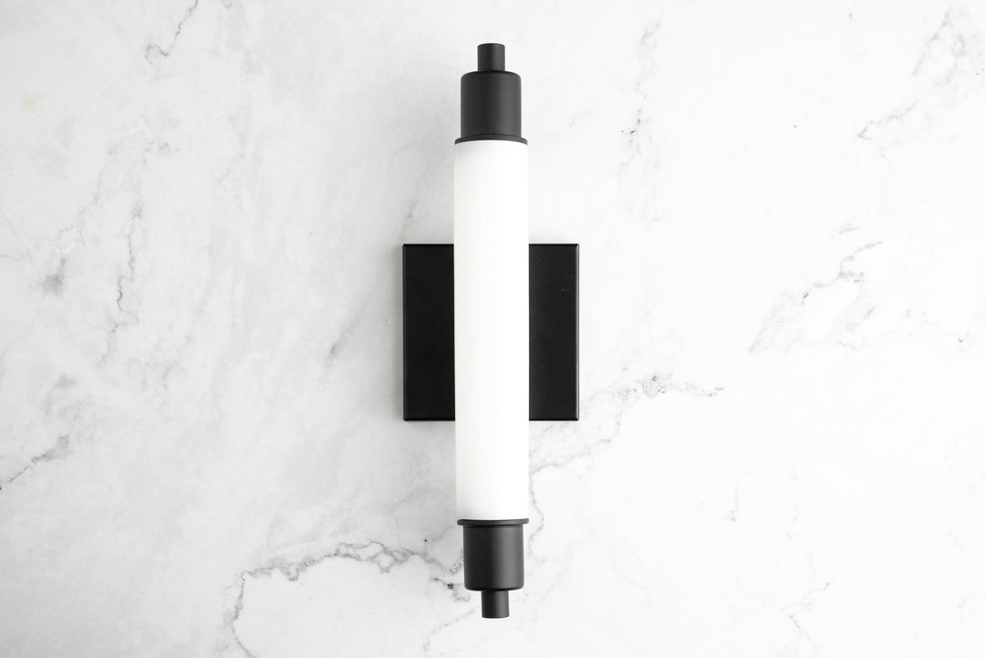 Aplique de tocador moderno Ornato Luxe - Lámpara de pared Art Déco con pantalla cilíndrica