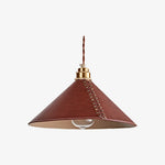 Cargar imagen en el visor de la Galería, Reddish-brown leather pendant lamp original SKU view