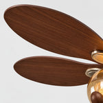 Cargar imagen en el visor de la Galería, Walnut-Finish Wood Ceiling Fan with Light
