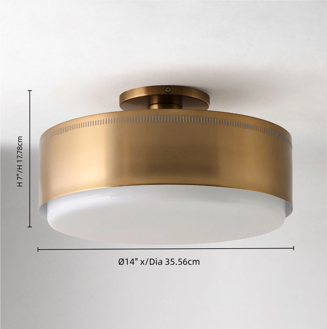 Plafonnier rond en métal Bolvira - Style encastré bronze champagne
