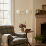 Load image into Gallery viewer, Glorica Glass Minimalist Metal Arm Globe Wall Sconce – Mid-Century Vanity Lighting for Mirror & Hallway