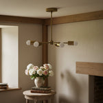 Load image into Gallery viewer, Mobilux Line Mid-Century Gold Sputnik Chandelier – Semi-Flush Geometric Brass Fixture