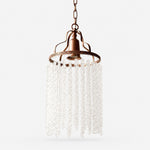 Cargar imagen en el visor de la Galería, Large vintage crystal fringe pendant chandelier on a white background