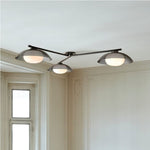 Load image into Gallery viewer, Elorina 3 Arm Rod Ceiling Light - Metal Flush Mount with Glass Shade