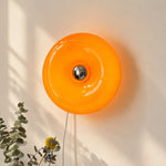 Cargar imagen en el visor de la Galería, Amber Glass Ring LED Plug-In Wall Lamp