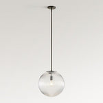 Load image into Gallery viewer, Ribbed Glass Pendant Light – Brass And Glass Pendant Light With Farmhouse Pendant Light Flair