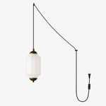 Bild in Gallery-Viewer laden, Fluted Glass Antique Brass Plug-In Pendant