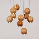 Load image into Gallery viewer, Wooden Orb Sphere Cluster Pendant Light M25