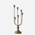 Cargar imagen en el visor de la Galería, aged bronze multi-arm iron candle holder