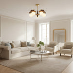 Charger l'image dans la visionneuse de galerie, Lustre multi-bras Solvane avec abat-jours en verre - Éclairage décoratif rétro pour salle à manger